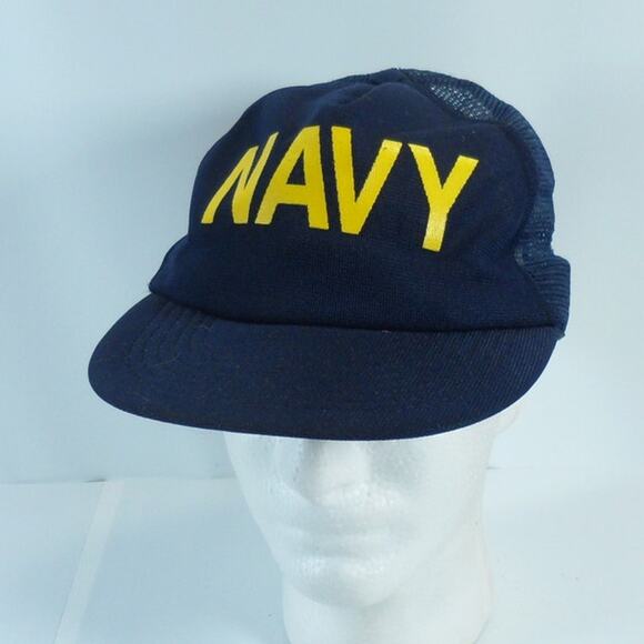 Vintage US Navy Snapback Hat Cap OSFA Made In USA Broadway Sporting Goods - Picture 2 of 8